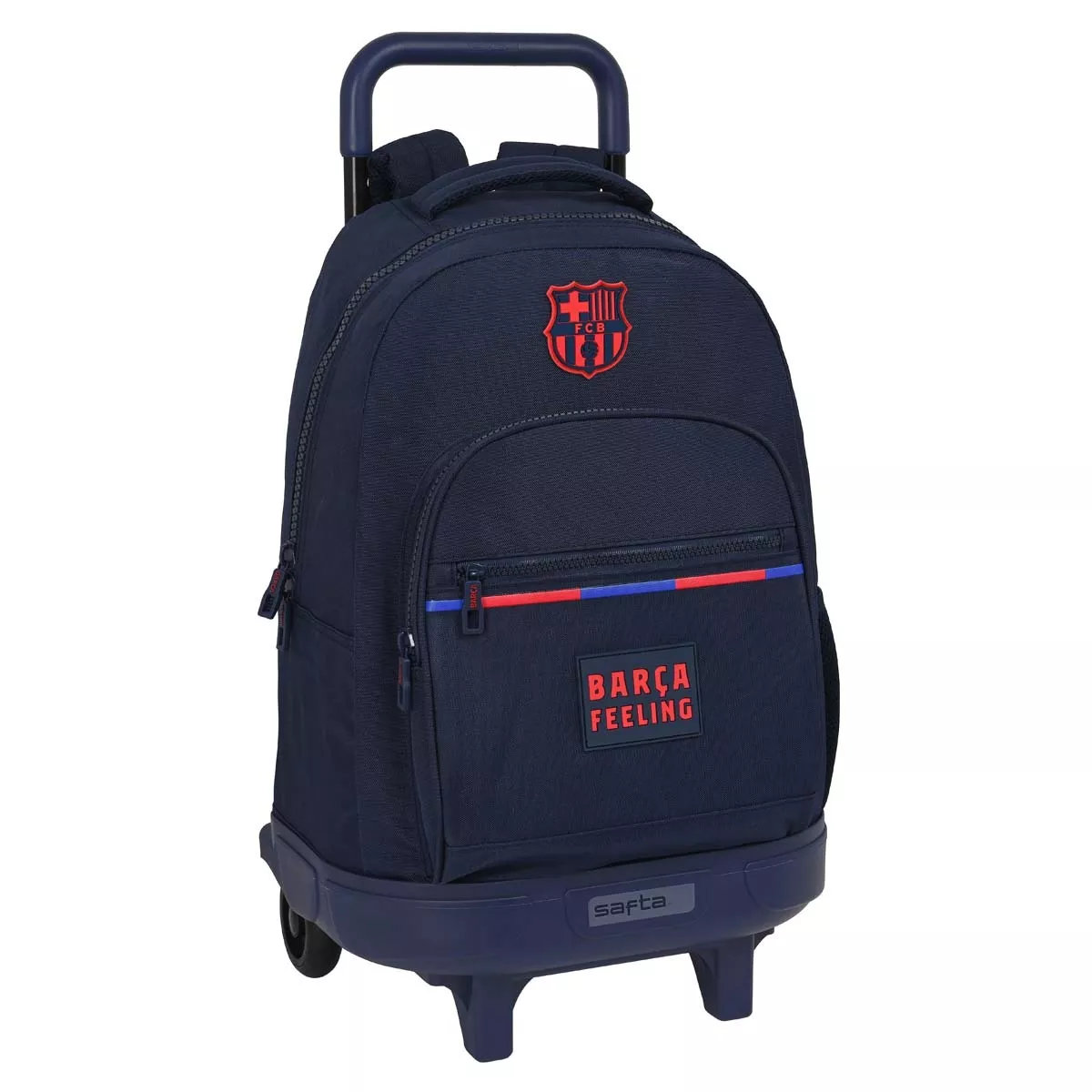 Safta - Mochila Grande Con Ruedas Compact Extraible F.C. Barcelona Azul Marino barato