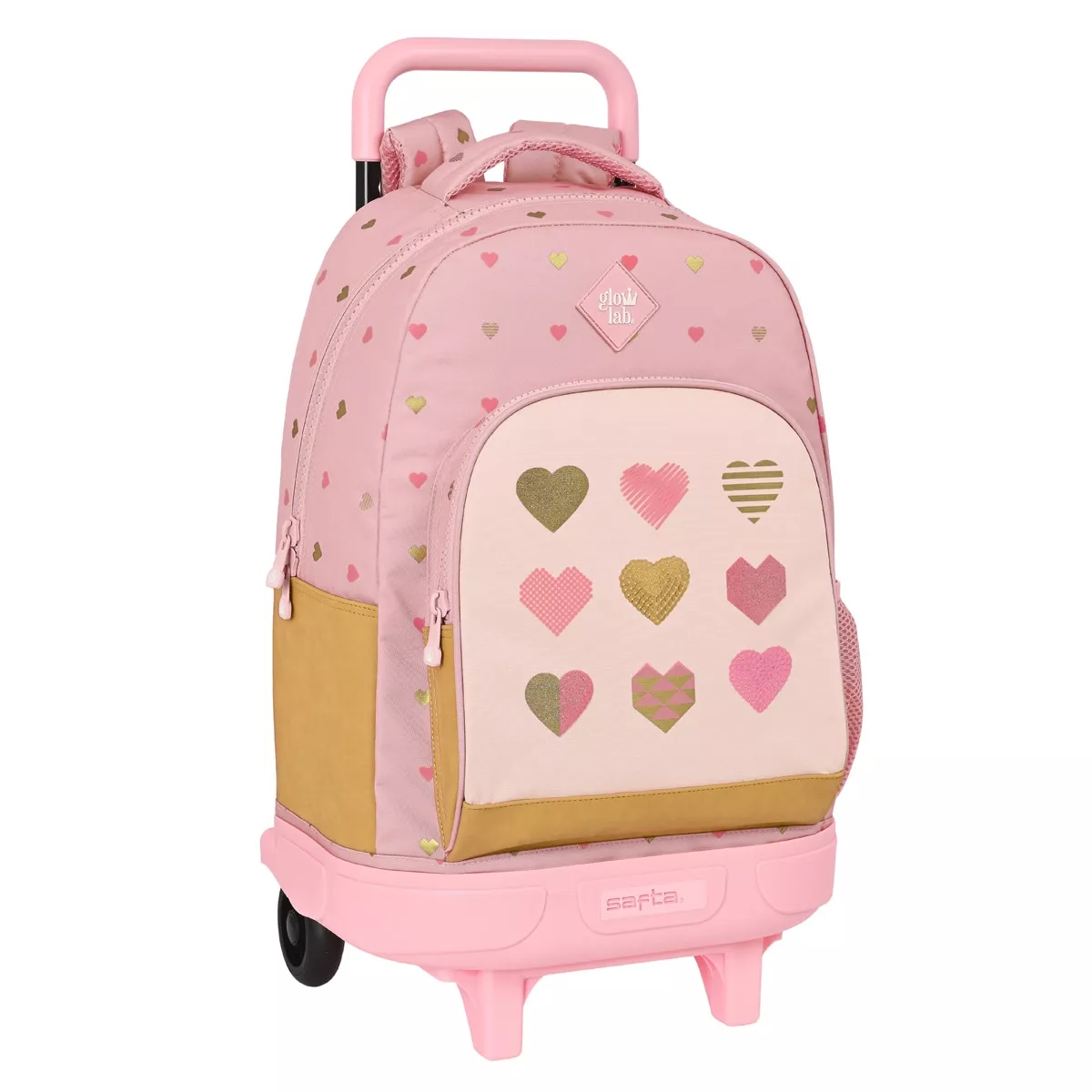 Safta - Mochila Grande Con Ruedas Compact Extraible Glowlab Rosa Claro barato