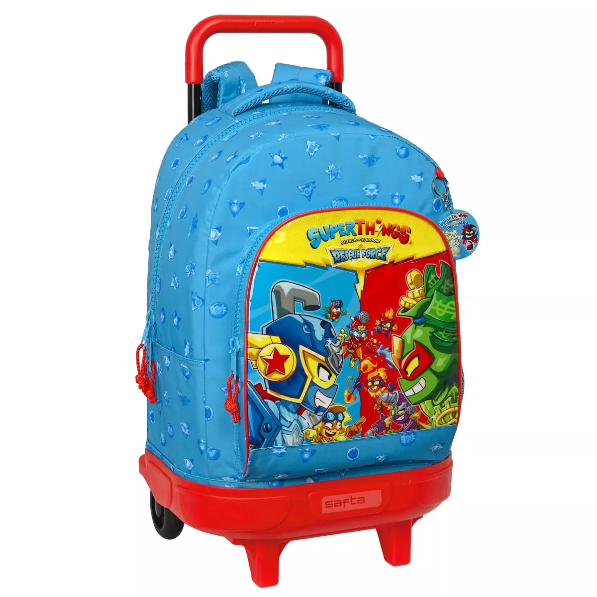 Safta - Mochila Grande Con Ruedas Compact Extraible Superthings Rescue Force Azul barato