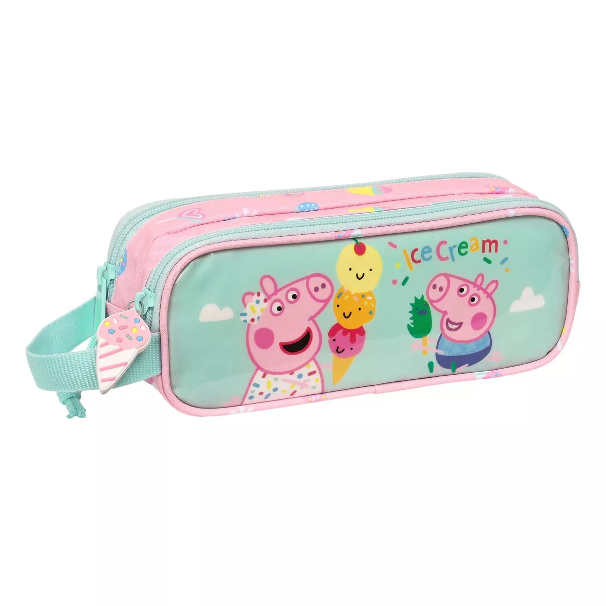 Safta - Portatodo Doble Peppa Pig Ice Cream Rosa Claro Y Verde Menta barato