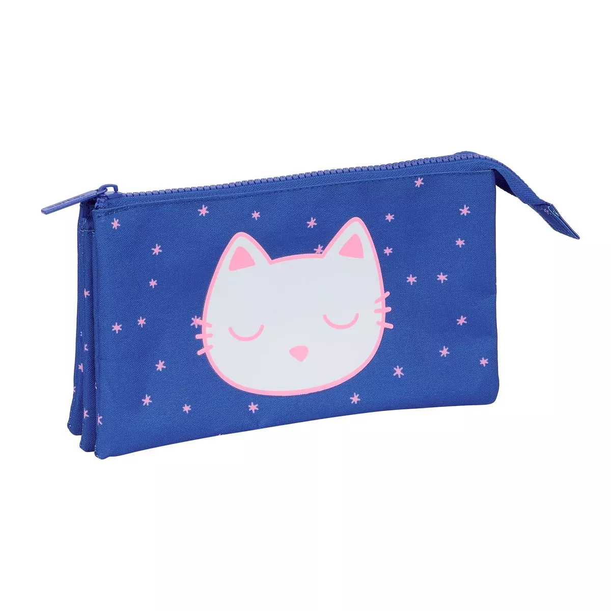 Safta - Portatodo Triple Little Cat Azul, Rosa Y Blanco En Oferta Safta - Portatodo Triple Little Cat Azul
