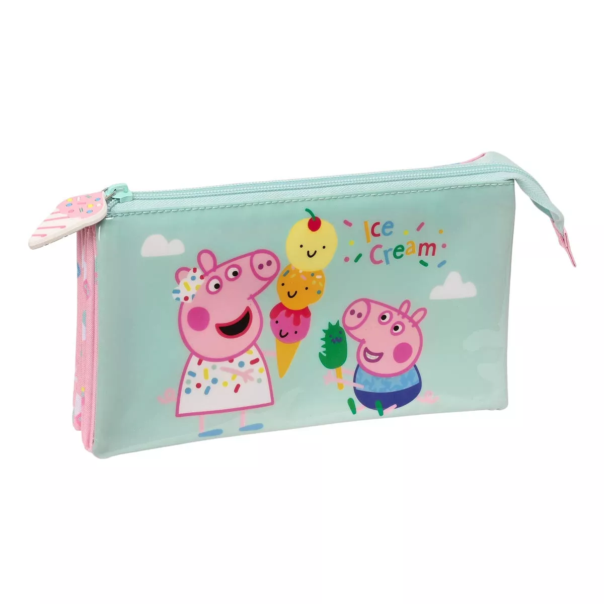 Safta - Portatodo Triple Peppa Pig Ice Cream Rosa Claro Y Verde Menta barato