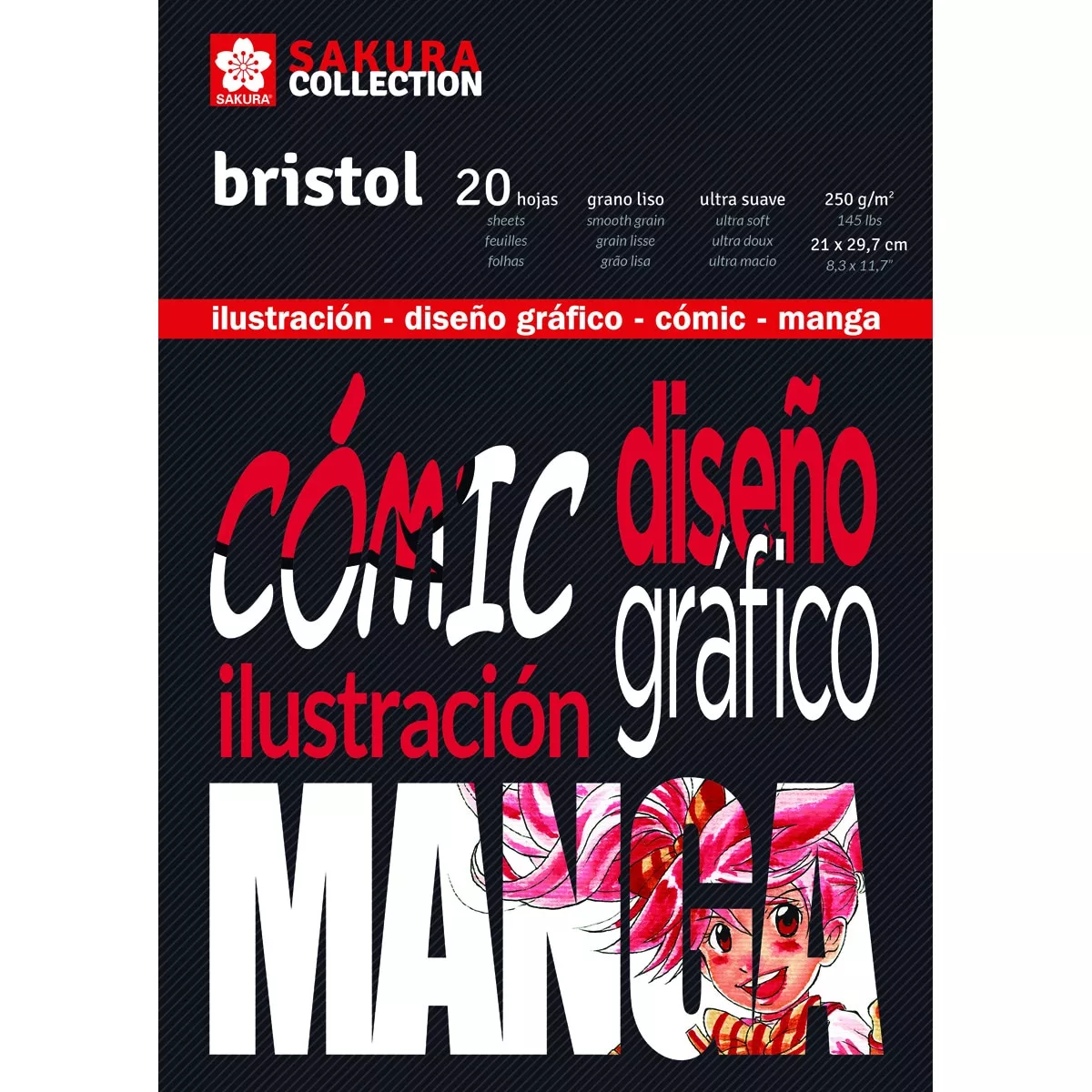 Sakura - Bloc Encolado Bristol Para Comic Y Manga 250 Grms M2 20 Hojas 21 X 29,7 Cms Negro En Oferta Sakura - Bloc Encolado Bristol Para Comic Y Manga 250 Grms M2 20 Hojas 21 X 29