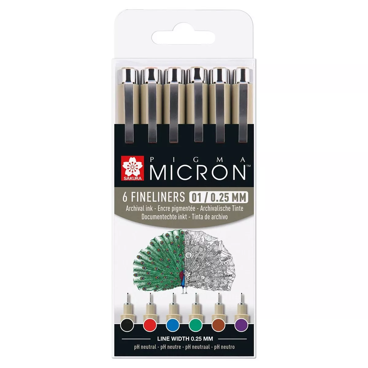 Sakura - Estuche De 6 Rotuladores Pigma Micrón De 0,25 Mm De Grosor De Diferentes Colores De Multicolor En Oferta Sakura - Estuche De 6 Rotuladores Pigma Micrón De 0