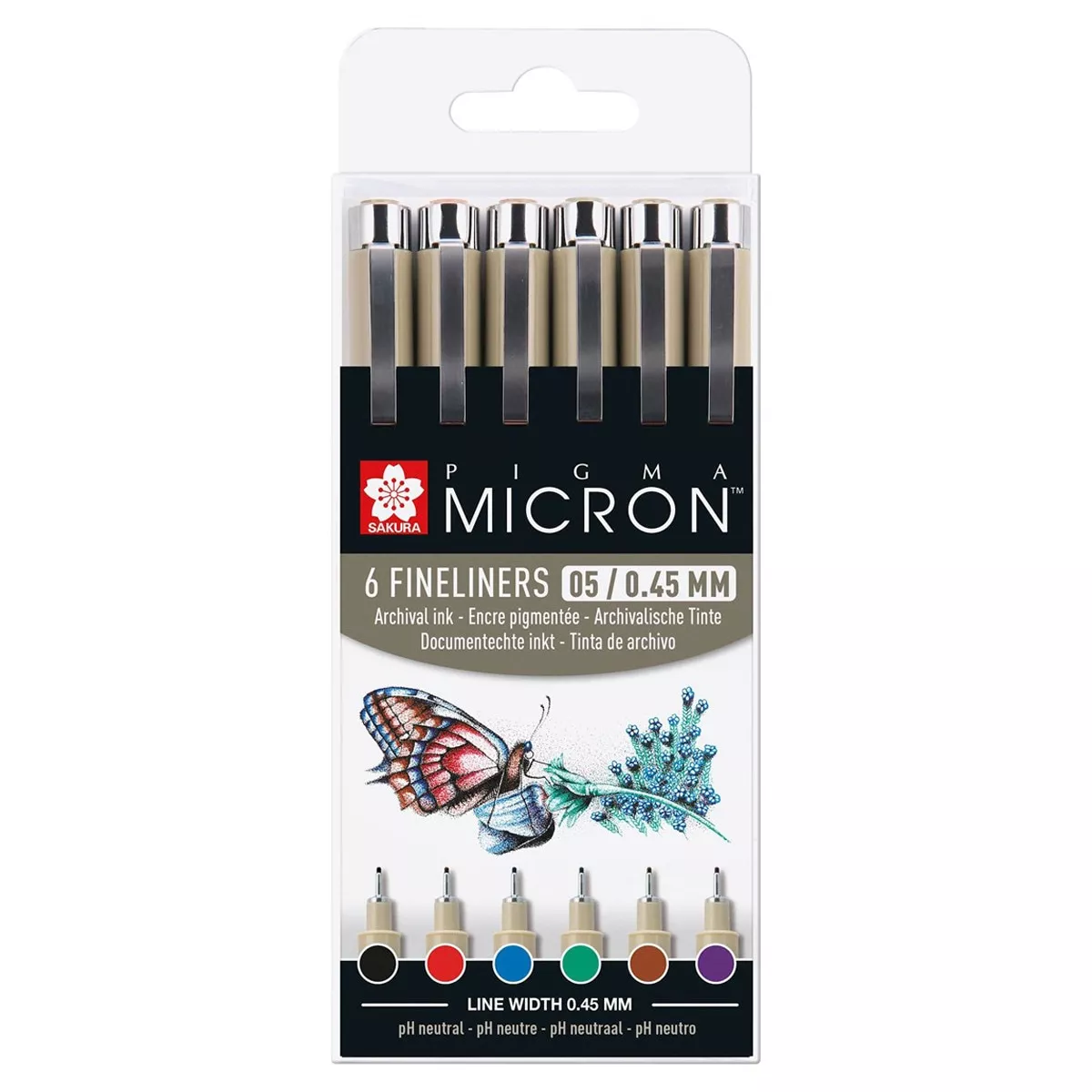 Sakura - Estuche De 6 Rotuladores Pigma Micrón De 0,5 Mm De Grosor De Diferentes Colores De Multicolor En Oferta Sakura - Estuche De 6 Rotuladores Pigma Micrón De 0