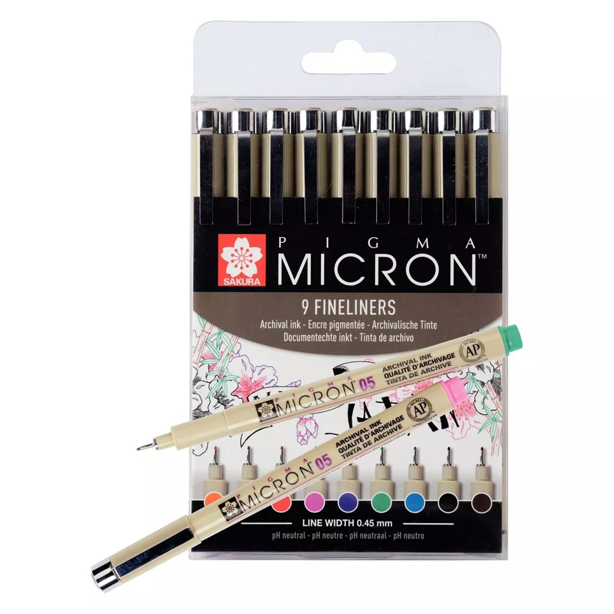 Sakura - Estuche De 9 Rotuladores Pigma Micrón De 0,5 Mm De Grosor De Diferentes Colores De Multicolor En Oferta Sakura - Estuche De 9 Rotuladores Pigma Micrón De 0