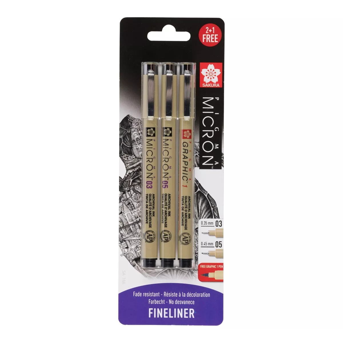 Sakura - Set 2 Rotuladores Calibrados Pigma Micrón 03 Y 05 Y Regalo De Un Rotulador Pigma Graphic 1 Mm Negro En Oferta Sakura - Set 2 Rotuladores Calibrados Pigma Micrón 03 Y 05 Y Regalo De Un Rotulador Pigma Graphic 1 Mm Negro Barato