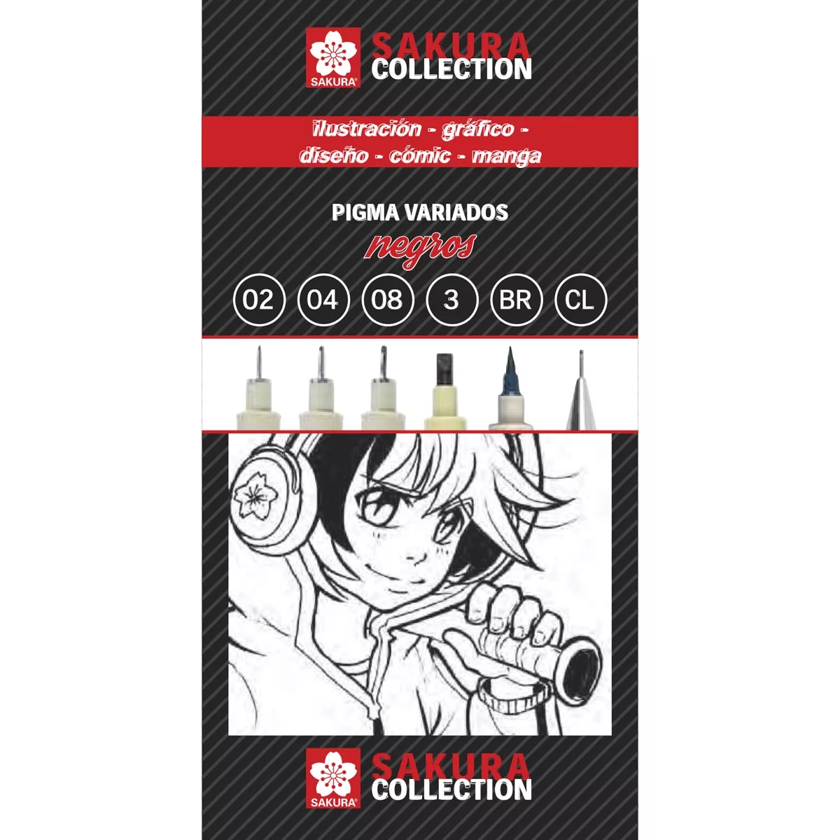 Sakura - Set Completo De Cinco Rotuladores Negros Pigma Diferentes Versiones Y Un Portaminas Multicolor En Oferta Sakura - Set Completo De Cinco Rotuladores Negros Pigma Diferentes Versiones Y Un Portaminas Multicolor Barato