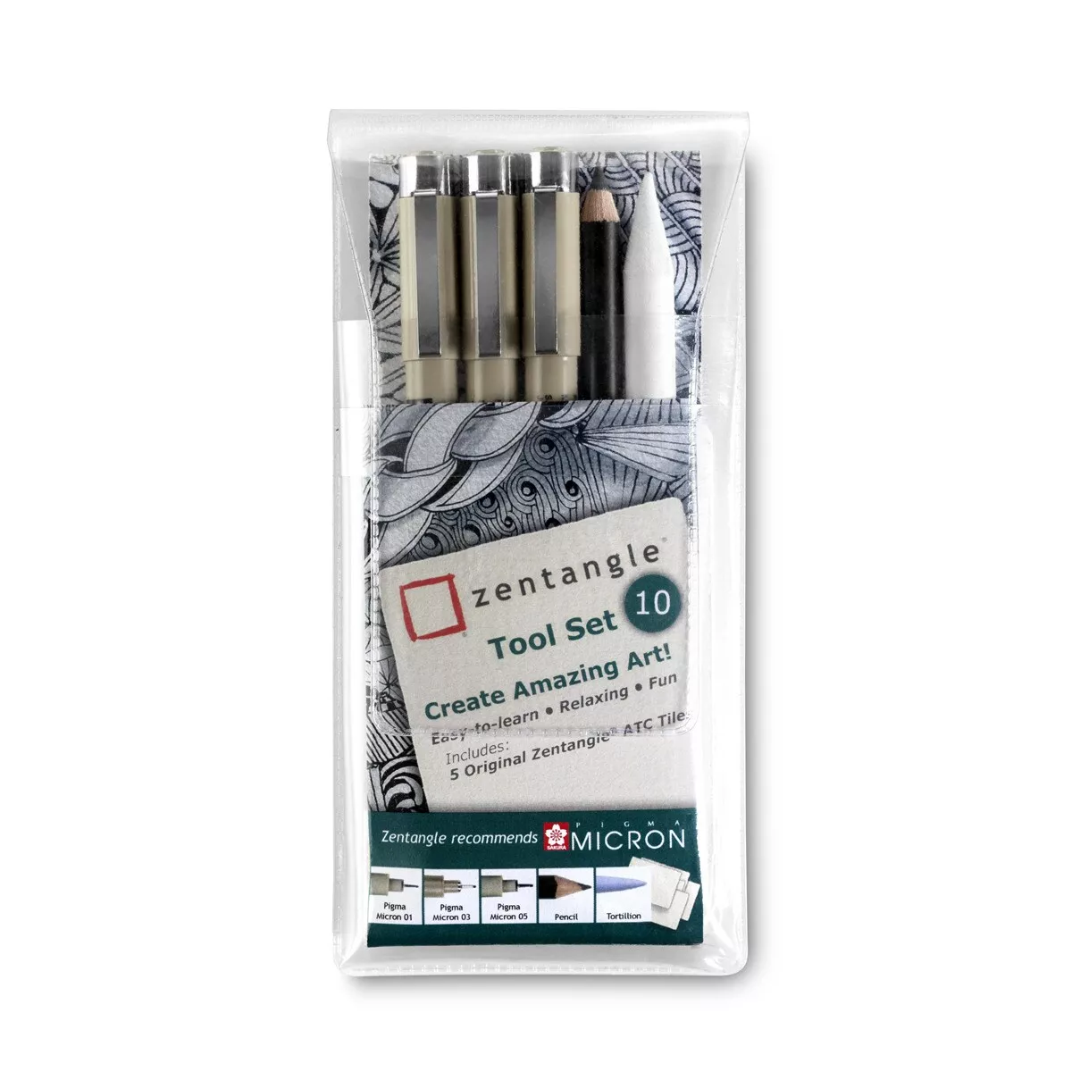Sakura - Set De Diez Piezas Para La Técnica Zentangle Negro barato