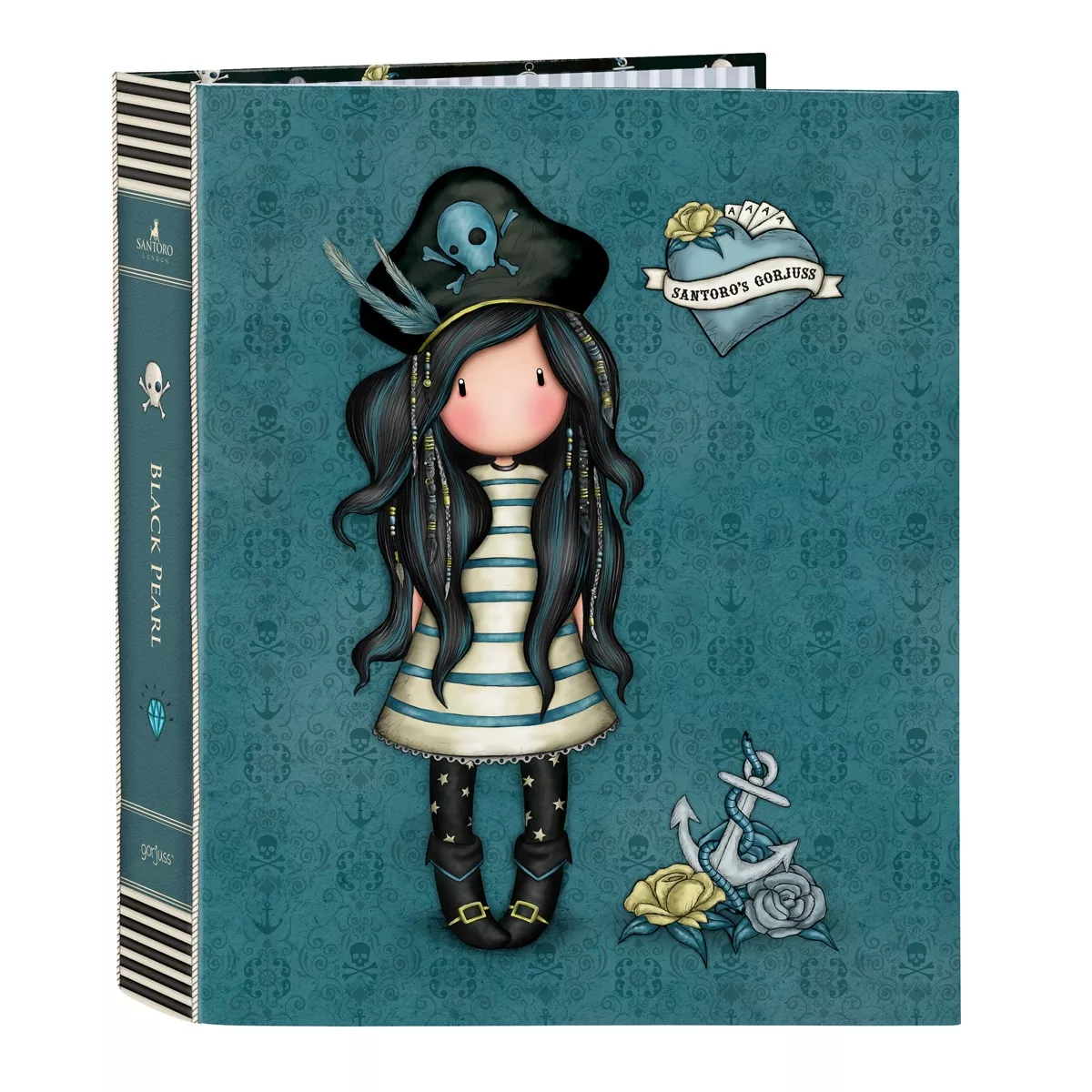 Santoro - Carpeta Cartón Folio 4Anillas Lomo Ancho Gorjuss Turquesa Y Negra En Oferta Santoro - Carpeta Cartón Folio 4Anillas Lomo Ancho Gorjuss Turquesa Y Negra Barato