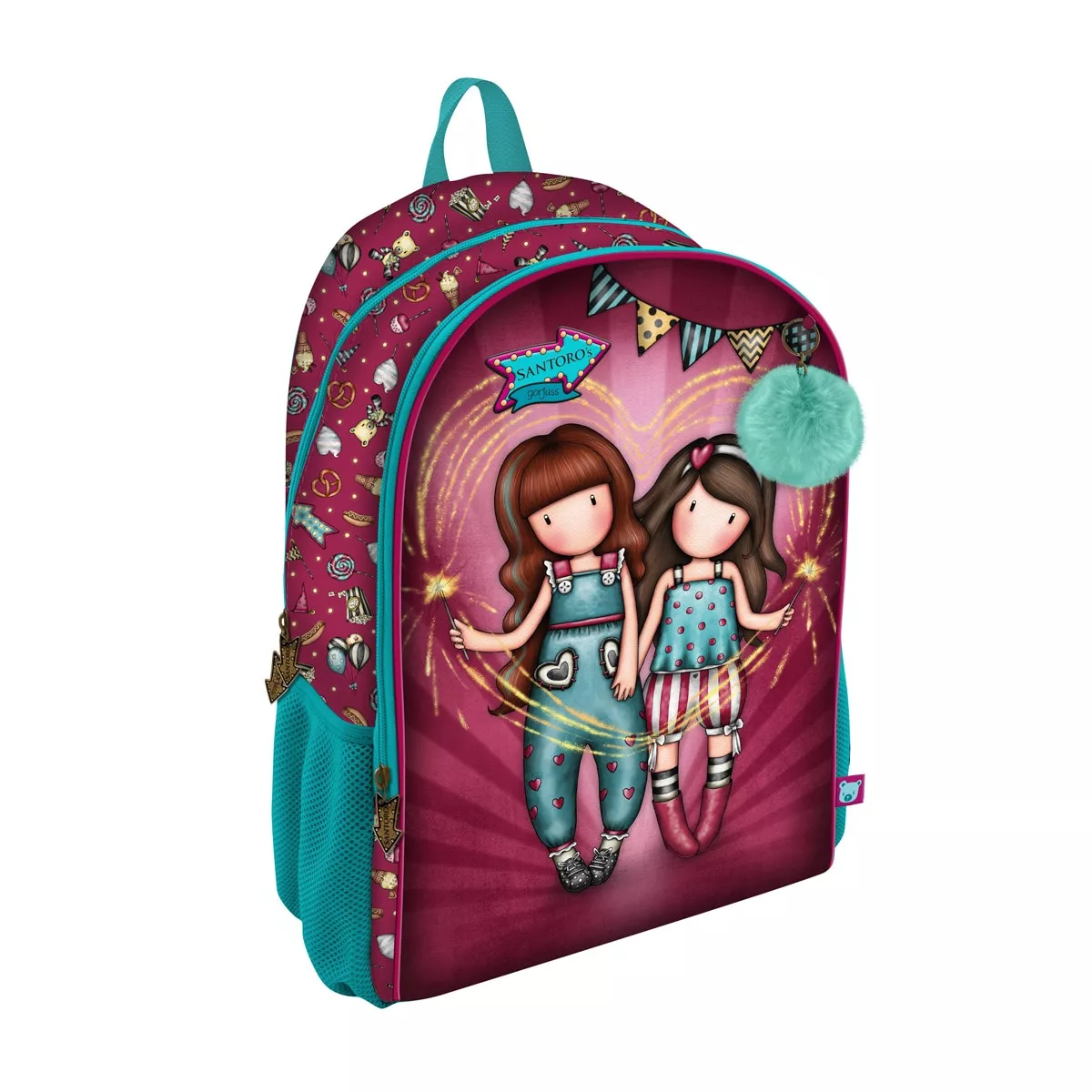 Santoro - Mochila 2 Cremalleras Gorjuss Granate En Oferta Santoro - Mochila 2 Cremalleras Gorjuss Granate Barato