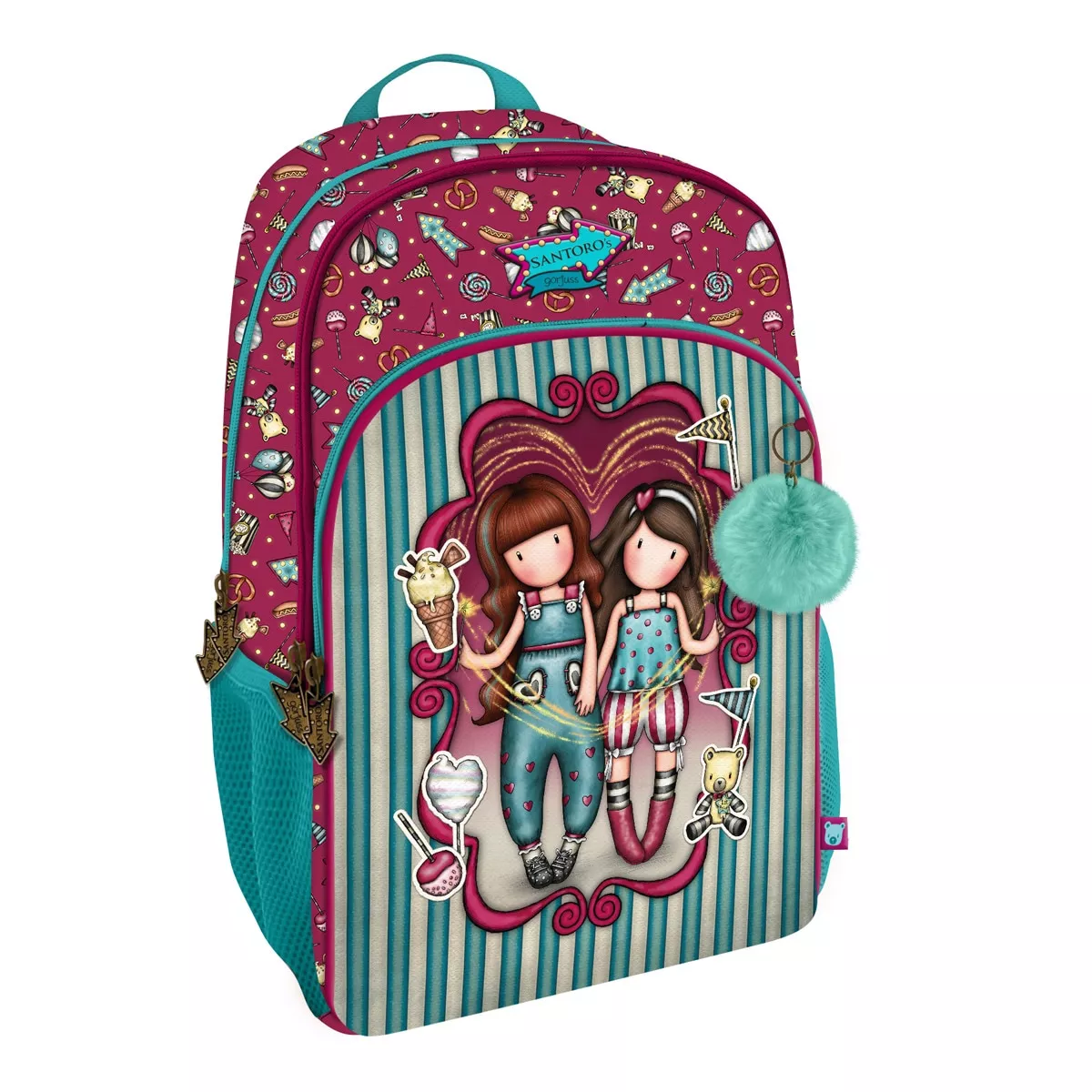 Santoro - Mochila 3 Cremalleras Adaptable Carro Gorjuss Granate En Oferta Santoro - Mochila 3 Cremalleras Adaptable Carro Gorjuss Granate Barato