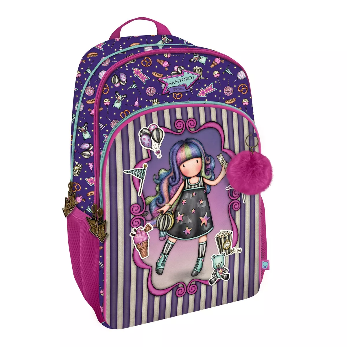 Santoro - Mochila 3 Cremalleras Adaptable Carro Gorjuss Morado En Oferta Santoro - Mochila 3 Cremalleras Adaptable Carro Gorjuss Morado Barato