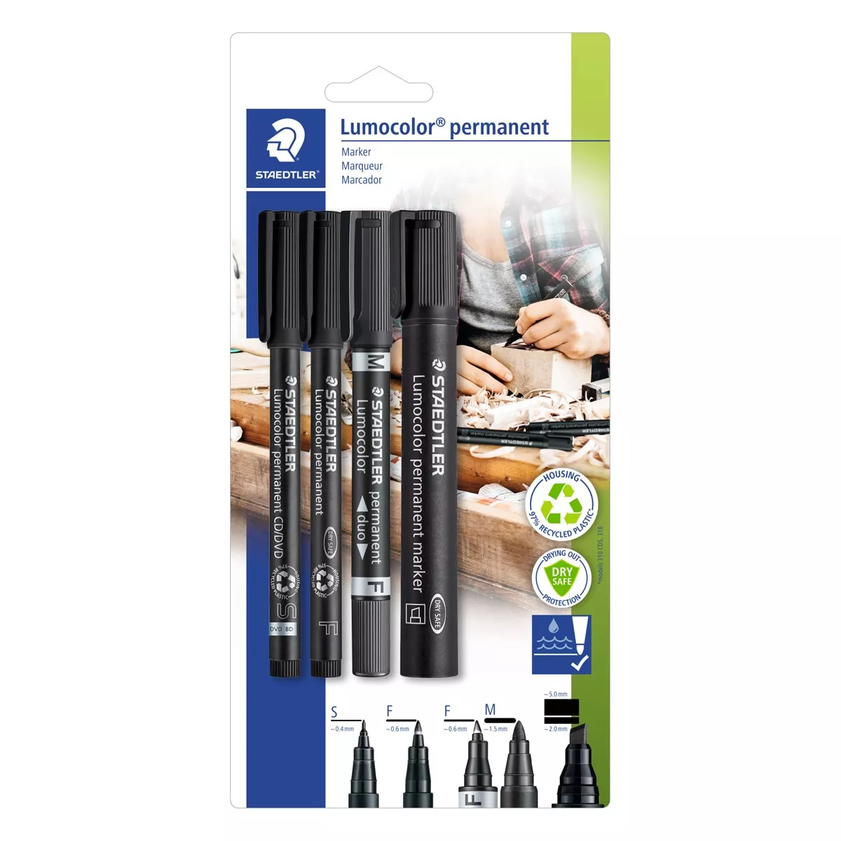 Staedtler - 4 Rotuladores Permanetes Lumocolor® Negros En Oferta Staedtler - 4 Rotuladores Permanetes Lumocolor® Negros Barato