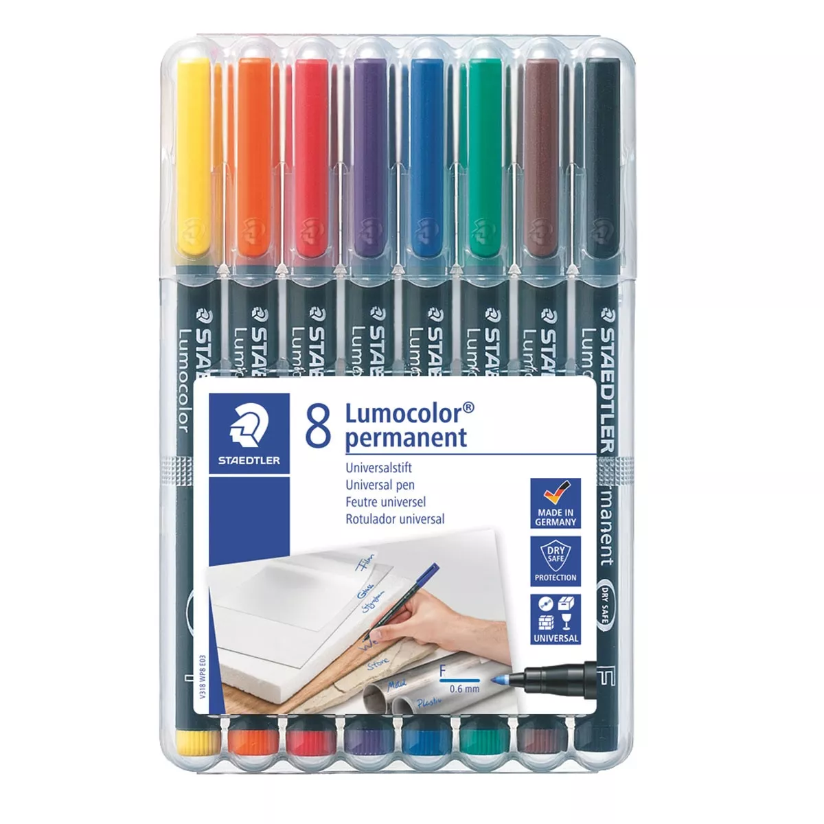 Staedtler - Estuche 8 Rotuladores De Tinta Permanente Punta Fina 0,6 Mm Lumocolor Permanent 318 En Oferta Staedtler - Estuche 8 Rotuladores De Tinta Permanente Punta Fina 0