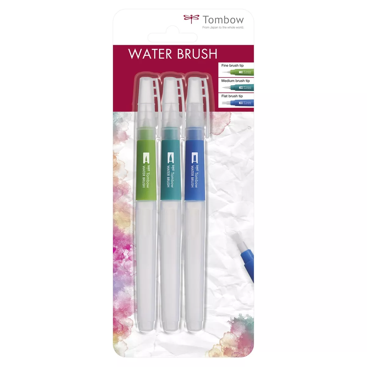 Tombow - Blister 3 Pinceles Vacíos Con Depósito Para Agua Water Brush barato