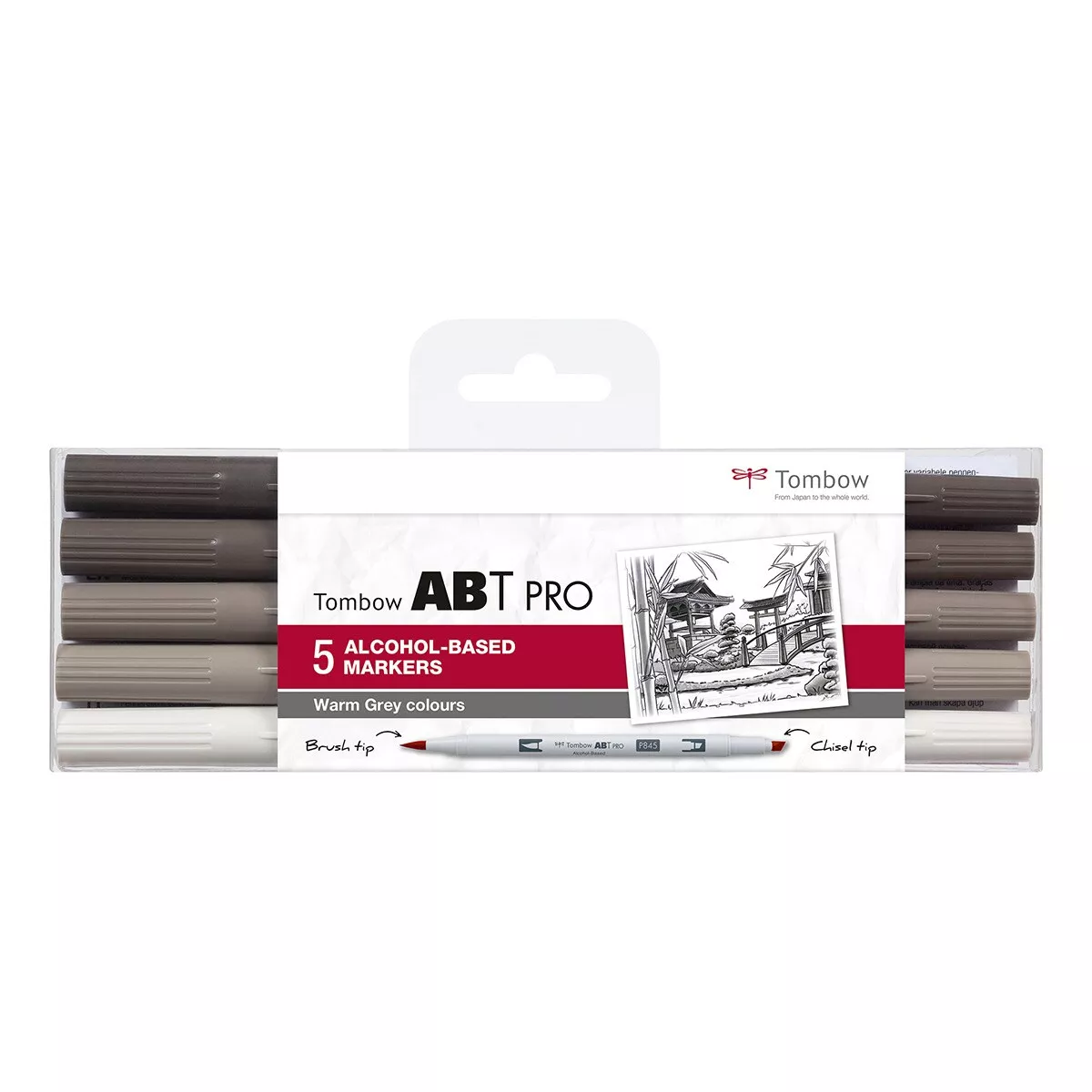 Tombow - Estuche 5 Rotuladores ABT PRO Base Alcohol Colores Grises Cálidos barato