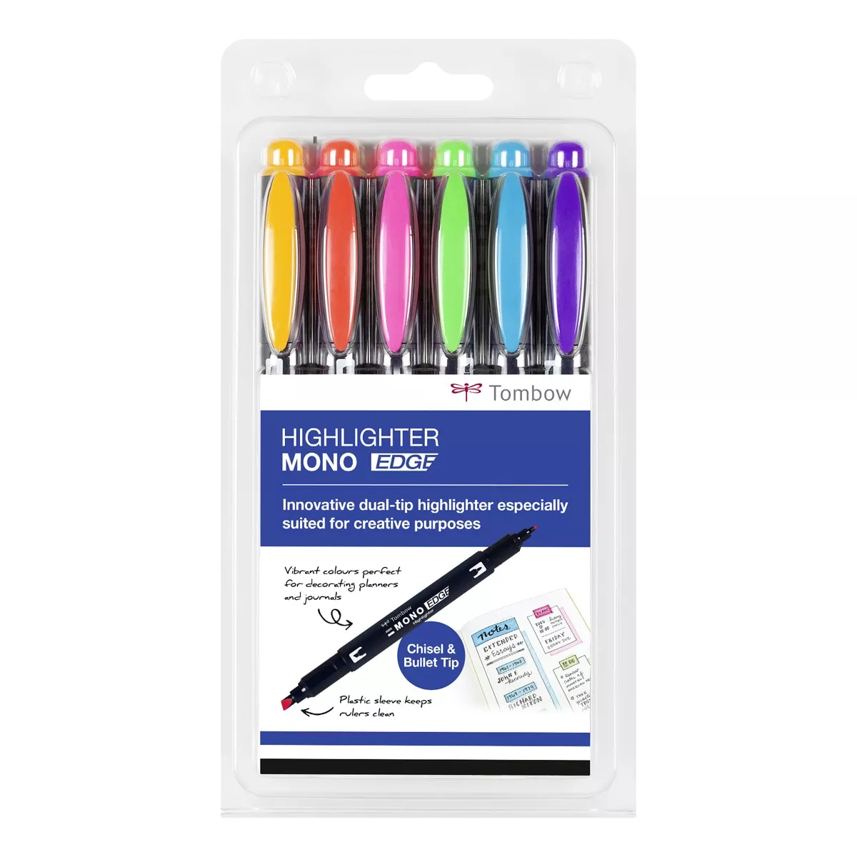 Tombow - Estuche 6 Rotuladores Fluorescentes Mono Egde barato