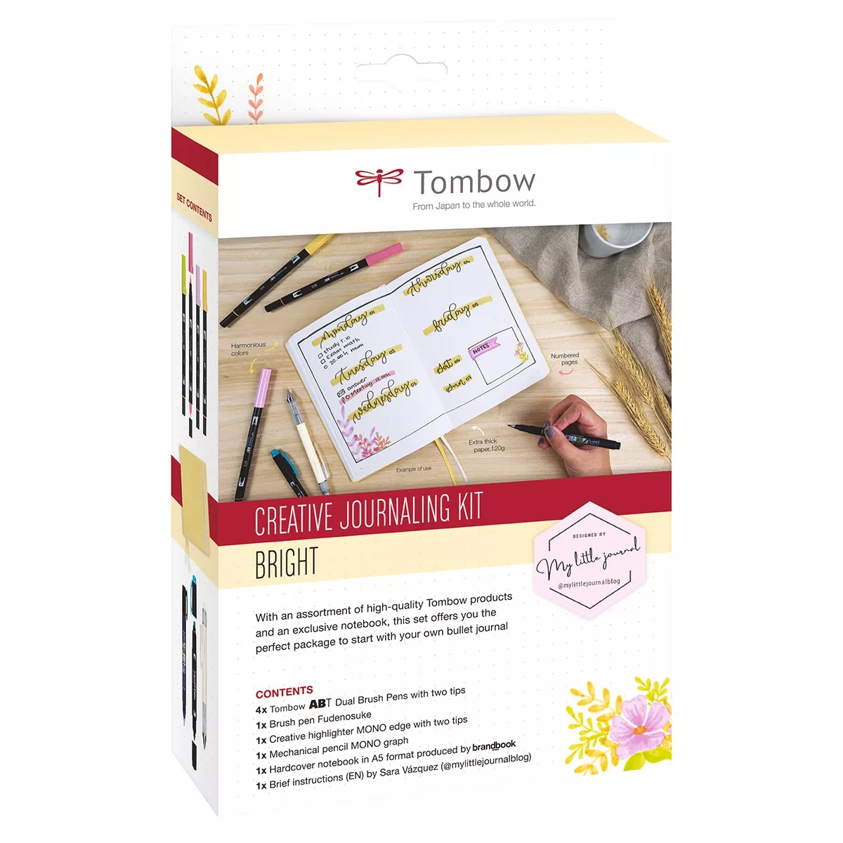 Tombow - Kit Creativo Bullet Journal Con Rotuladores Y Libreta Modelo 2 Amarillo Pastel En Oferta Tombow - Kit Creativo Bullet Journal Con Rotuladores Y Libreta Modelo 2 Amarillo Pastel Barato