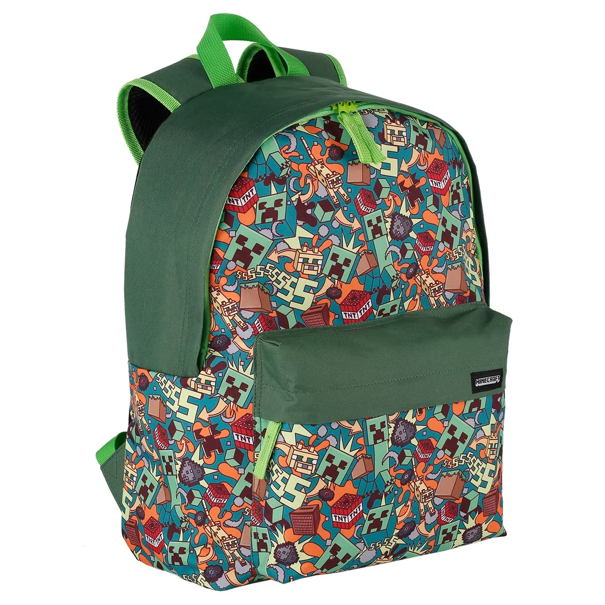 Toybags - Mochila Americano Adaptable A Carro, Espaldera Acolchada Minecraft Crazy Multicolor En Oferta Toybags - Mochila Americano Adaptable A Carro