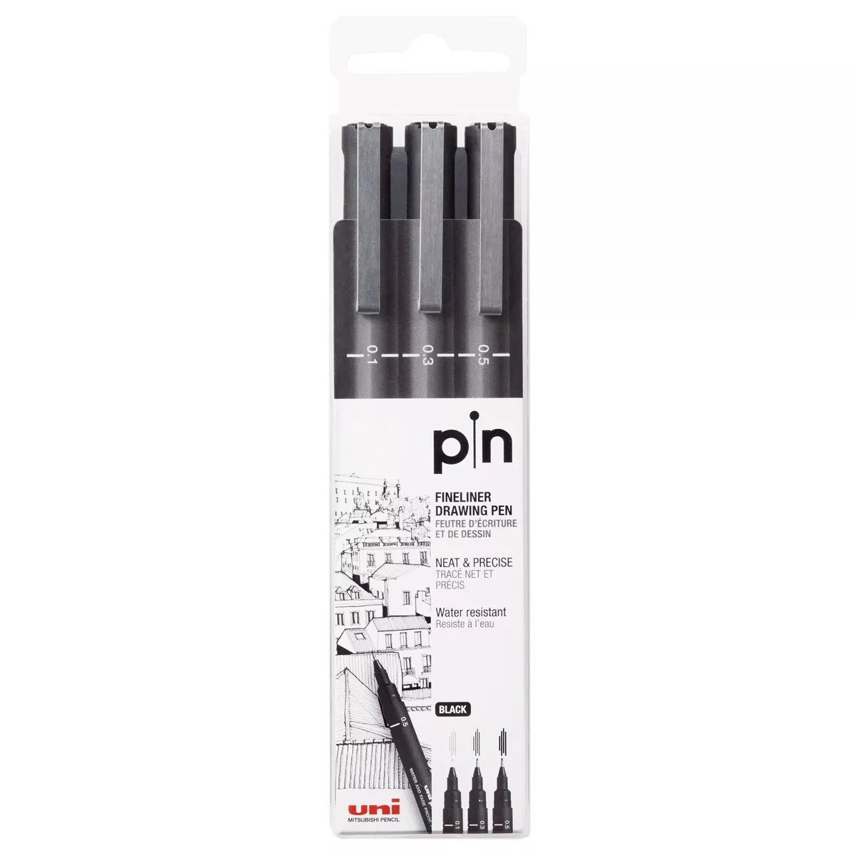 Uni Ball - Estuche 3 Unidades De Calibrados 0,1/0,3/0,5 Mm. Uni Pin En Oferta Uni Ball - Estuche 3 Unidades De Calibrados 0