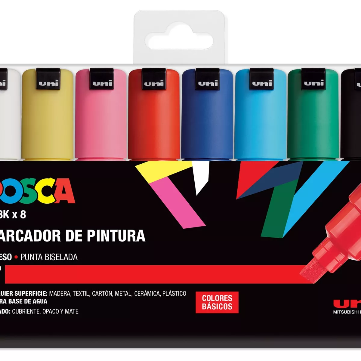 Uni Posca - Estuche 8 Unidades De Marcadores De Pintura Base Al Agua 8 Mm. PC8K Multicolor. barato