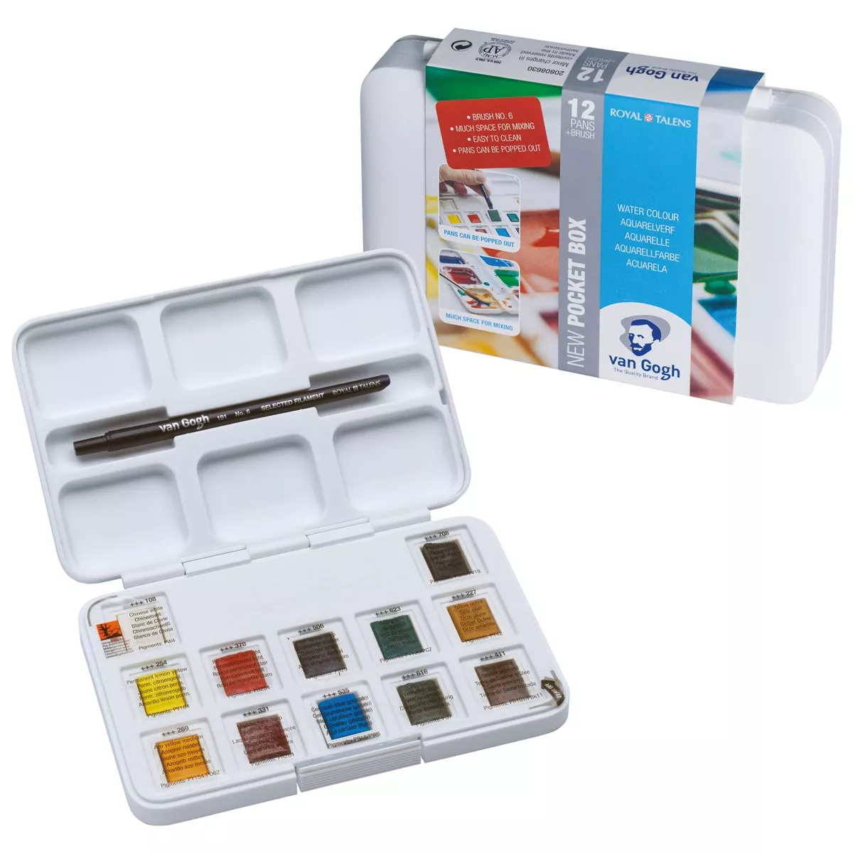 Van Gogh - Caja De Plástico De Doce Pastillas De Acuarela Blanco En Oferta Van Gogh - Caja De Plástico De Doce Pastillas De Acuarela Blanco Barato