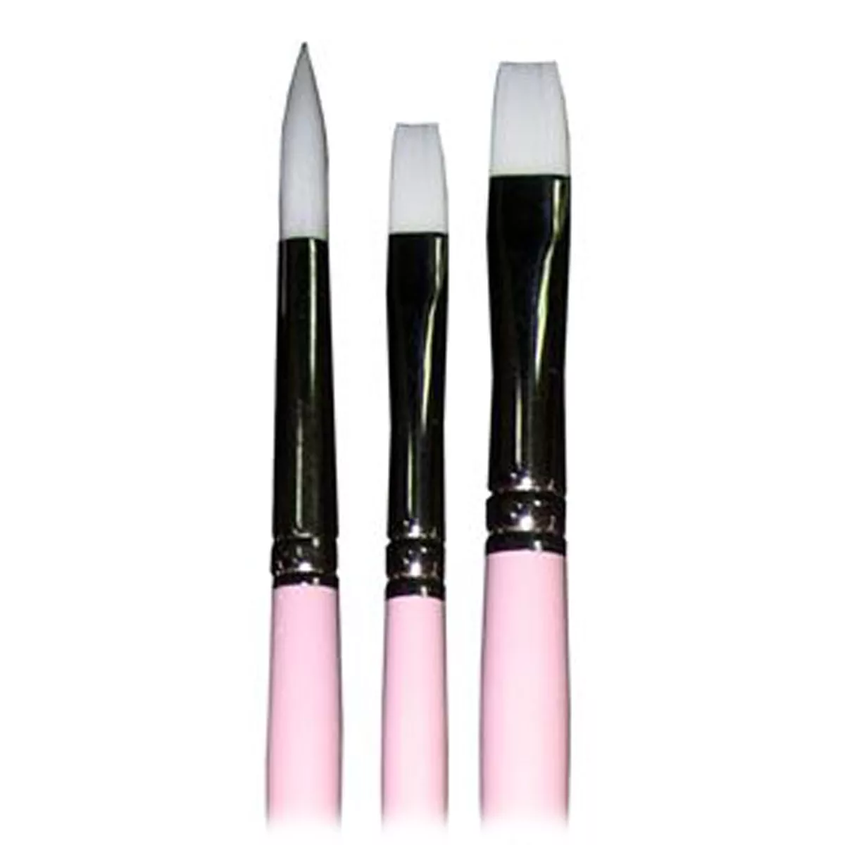 Van Gogh - Set De 3 Pinceles De Mango Corto De Diferentes Puntas: 1 Redonda Y 2 Planas Rosa En Oferta Van Gogh - Set De 3 Pinceles De Mango Corto De Diferentes Puntas: 1 Redonda Y 2 Planas Rosa Barato