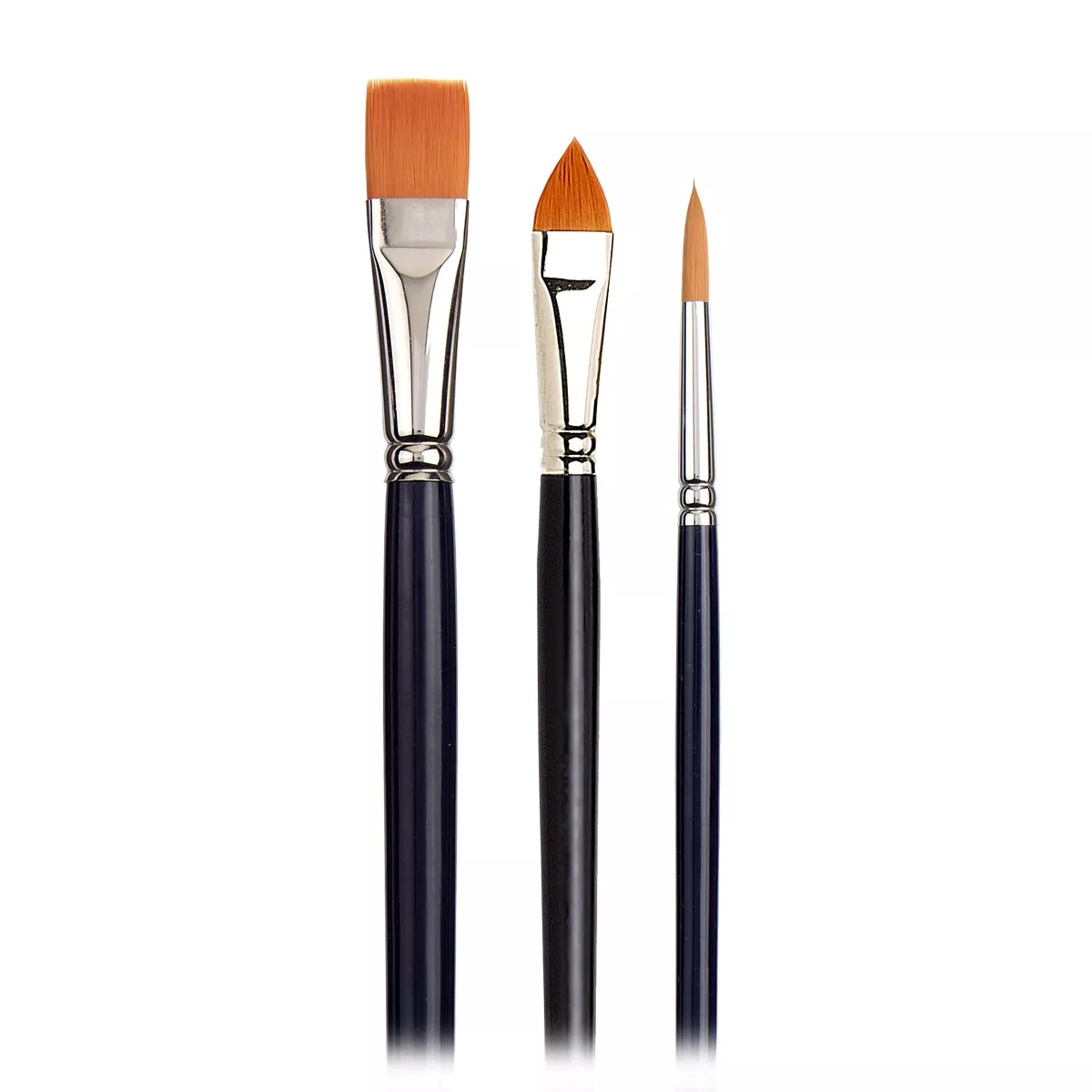 Van Gogh - Set De 3 Pinceles De Mango Largo De Diferentes Puntas: Redonda, Lengua De Gato Y Plana Azul En Oferta Van Gogh - Set De 3 Pinceles De Mango Largo De Diferentes Puntas: Redonda