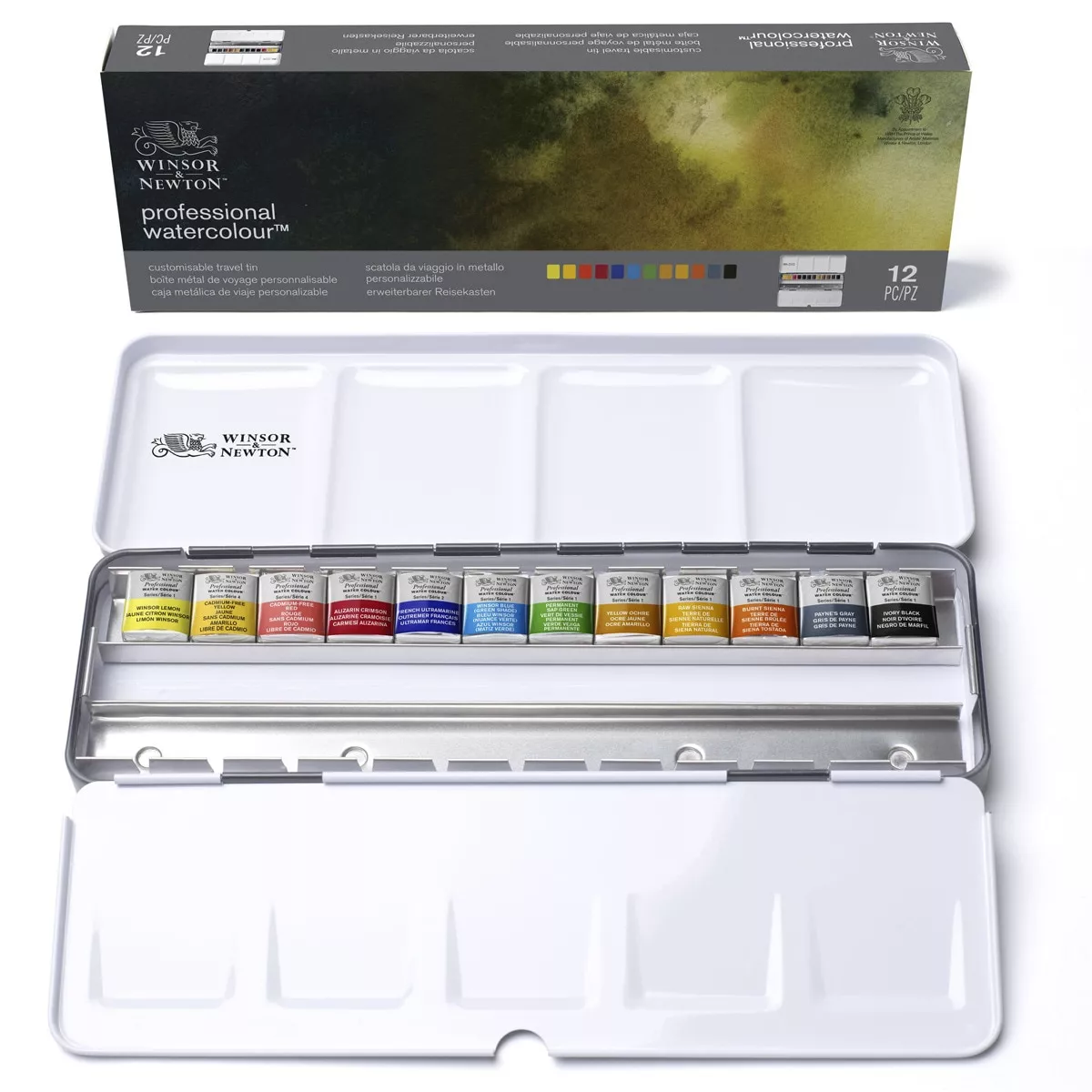 Winsor &Amp; Newton - Caja Metálica Esmaltada Resistente De 12 Medio Godets De Acuarela Extra Fina Black Box Multicolor En Oferta Winsor &Amp; Newton - Caja Metálica Esmaltada Resistente De 12 Medio Godets De Acuarela Extra Fina Black Box Multicolor Barato